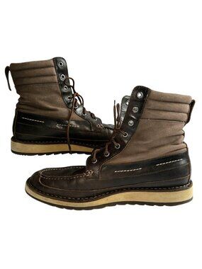 Sperry Topsider Dockyard Leather Brown Boots Size 11, STS14185, Pre-Owned